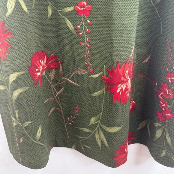 Kathie Lee Collection Size 12 Floral Maxi Skirt Elastic‎ Waist Green Red Vintage - Picture 8 of 8